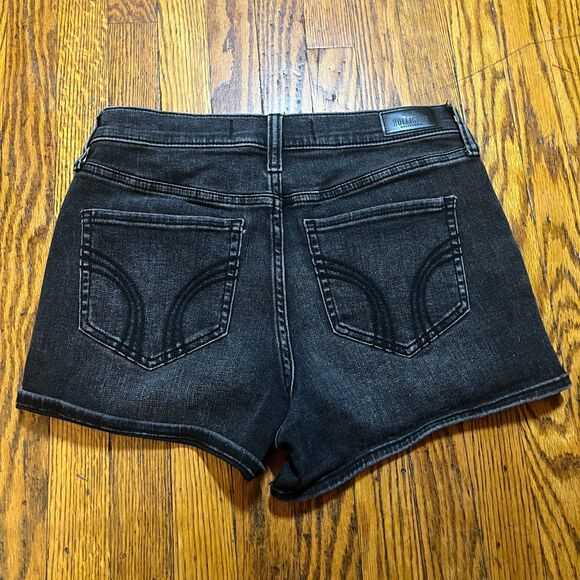 Hollister Ultra High-Rise 3" Soft Stretch Short Size 9/W29 Black Denim Cutoff - Picture 9 of 9